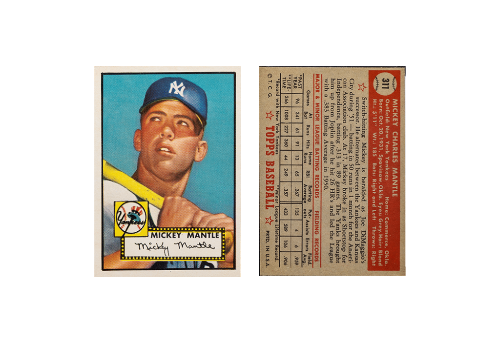 1952 Topps Mickey Mantle #311